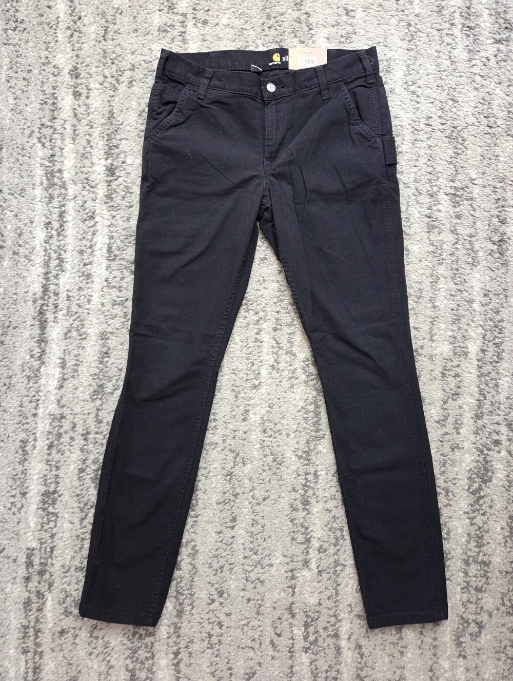 NWT Carhartt Rugged Flex Crawford Slim Fit Skinny Leg Pants Black Women's 8 Reg - Picture 2 of 13